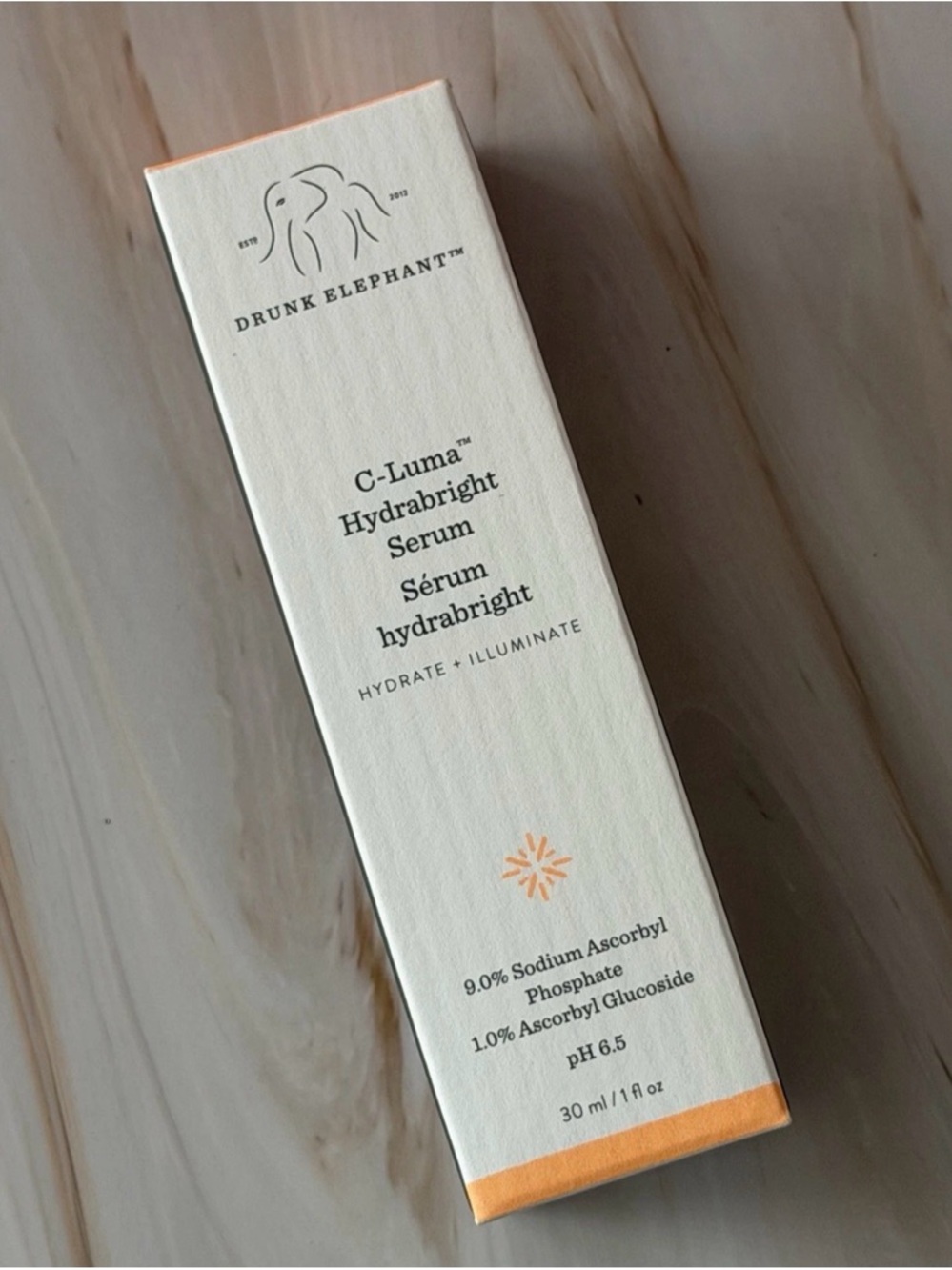 Drunk Elephant: C-Luma HydrabrighT Serum - White & Orange